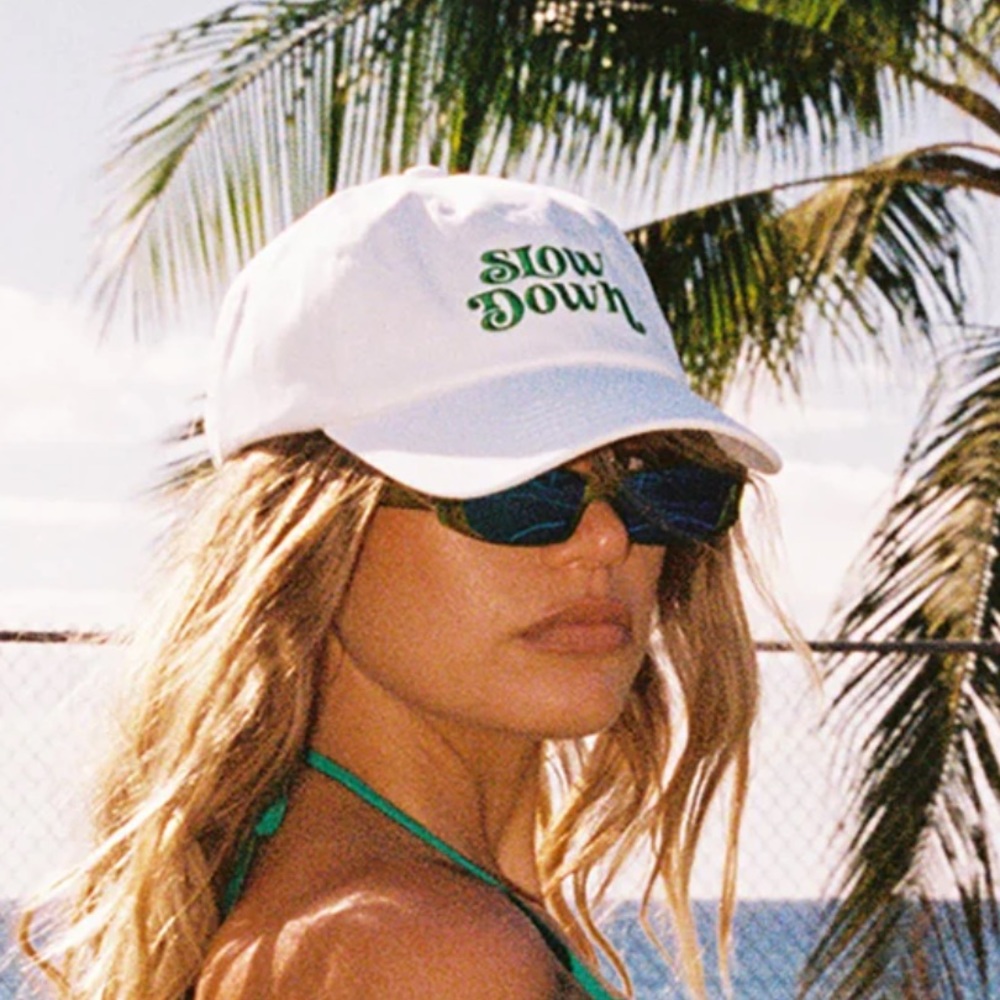 Princess Polly white “Slow Down” cap